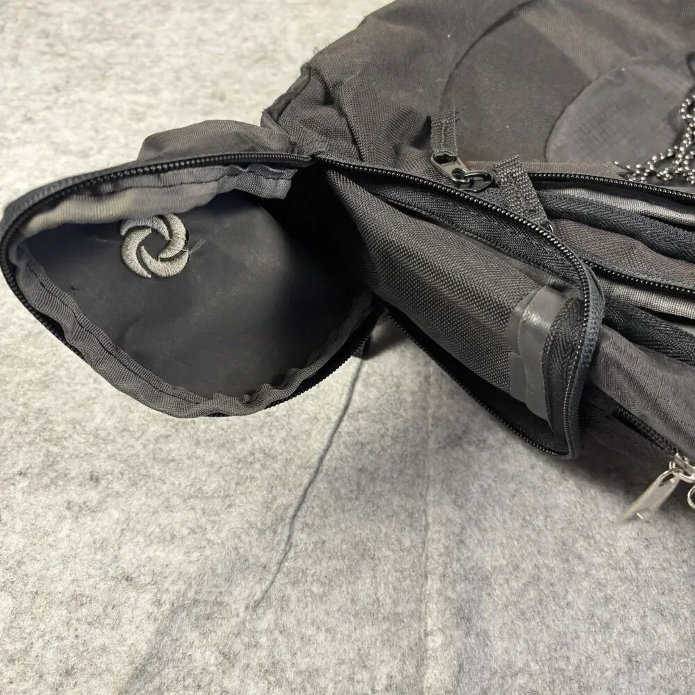 Samsonite Padded Backpack Bag Black Multi Pocket w/ Bungee Cord & Carabiner